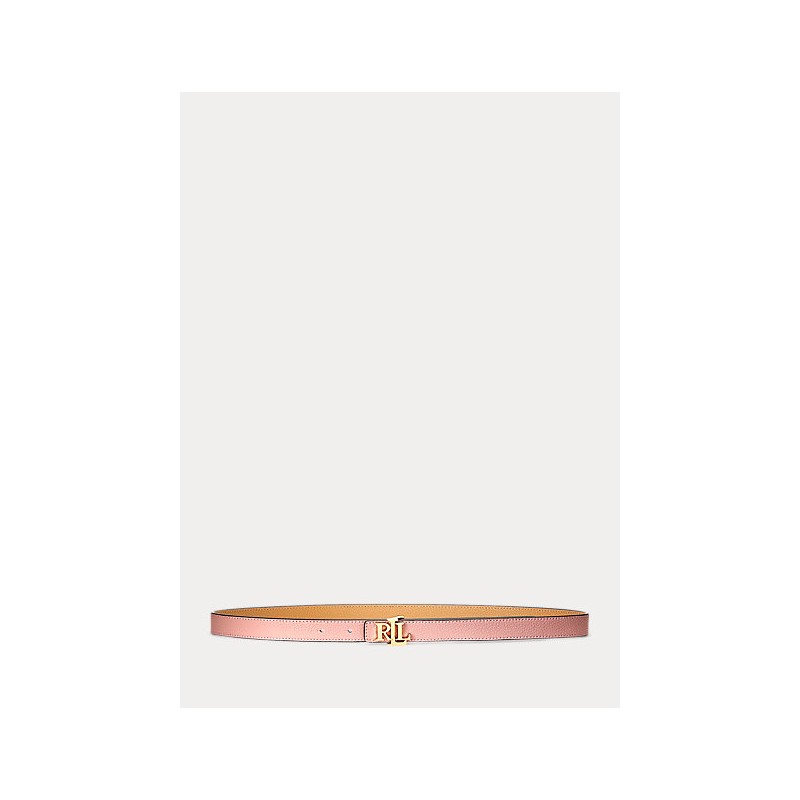 LOREN RALPH LAUREN - Cintura reversibile h2cm - rosa/beige