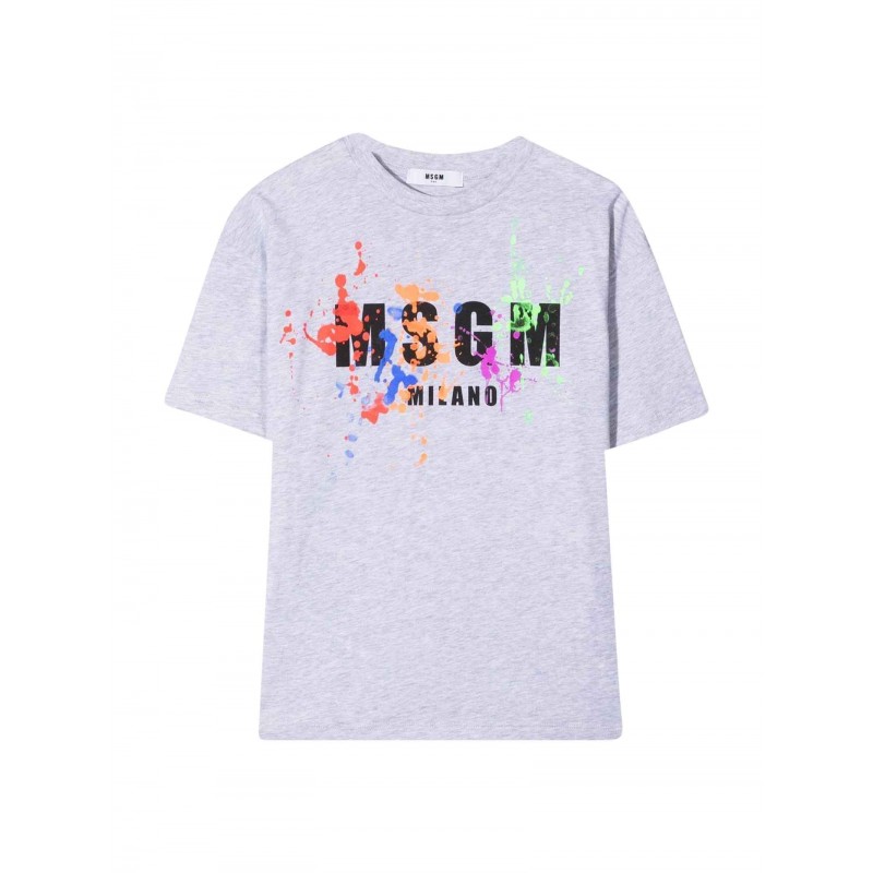 MSGM Baby -  T-shirt with logo - grey
