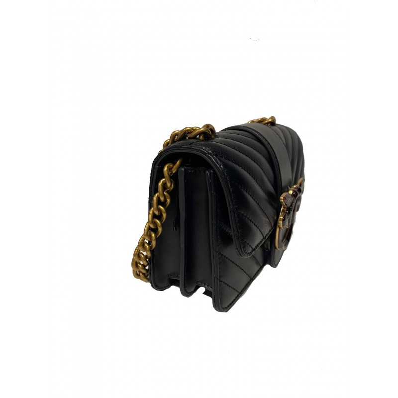 Pinko - Love mini Icon V Quilt 6C bag - Black