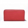 LOVE MOSCHINO - Zip around wallet in faux leather with embroidered logo - Red
