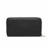 LOVE MOSCHINO - Zip around wallet in faux leather with multicolor patches and Mountain Girl  - Black