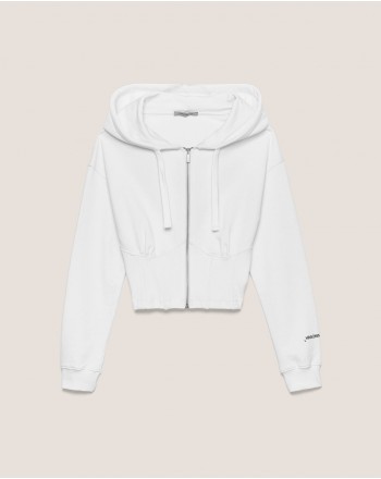 HINNOMINATE - Hooded sweatshirt with bustier - White