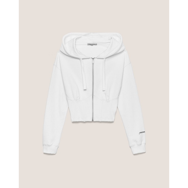 HINNOMINATE - Hooded sweatshirt with bustier - White