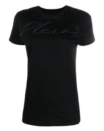 PHILIPP PLEIN - Satin Cotton T-Shirt - Black