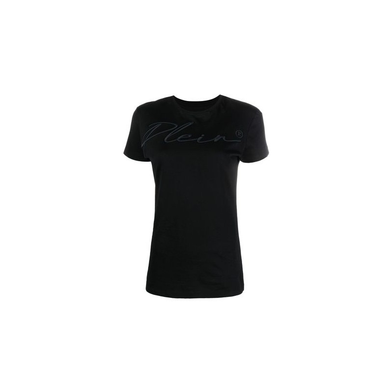 PHILIPP PLEIN - Satin Cotton T-Shirt - Black