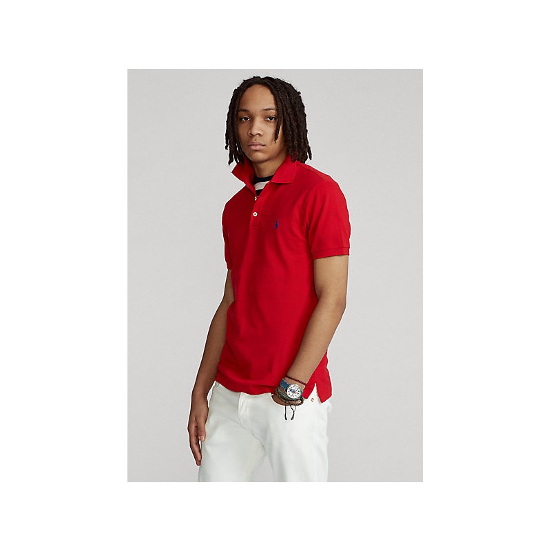 POLO RALPH LAUREN - Slim Fit Piquè Polo Shirt - African Red