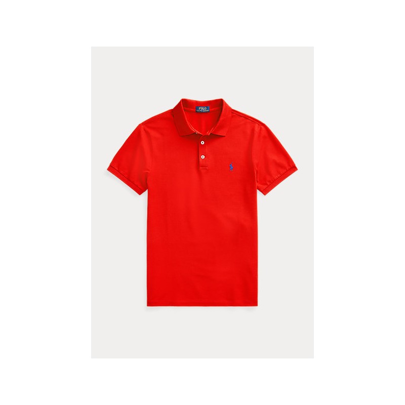 POLO RALPH LAUREN - Slim Fit Piquè Polo Shirt - African Red