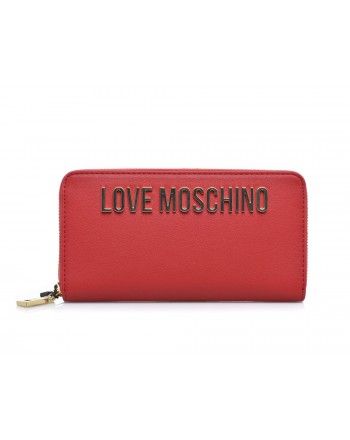 LOVE MOSCHINO - Portafoglio zip around in ecopelle - Rosso
