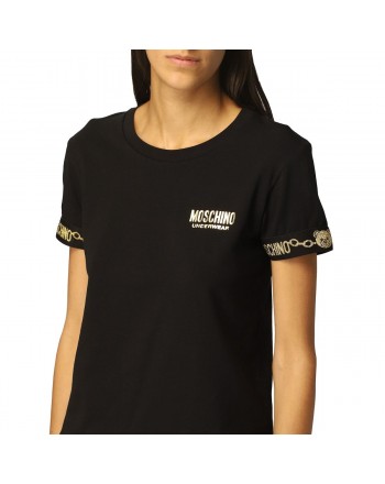 MOSCHINO - Logo Band Cotton T-Shirt - Black