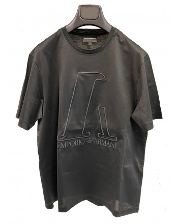 EMPORIO ARMANI - Logo Cotton T-Shirt  - Black