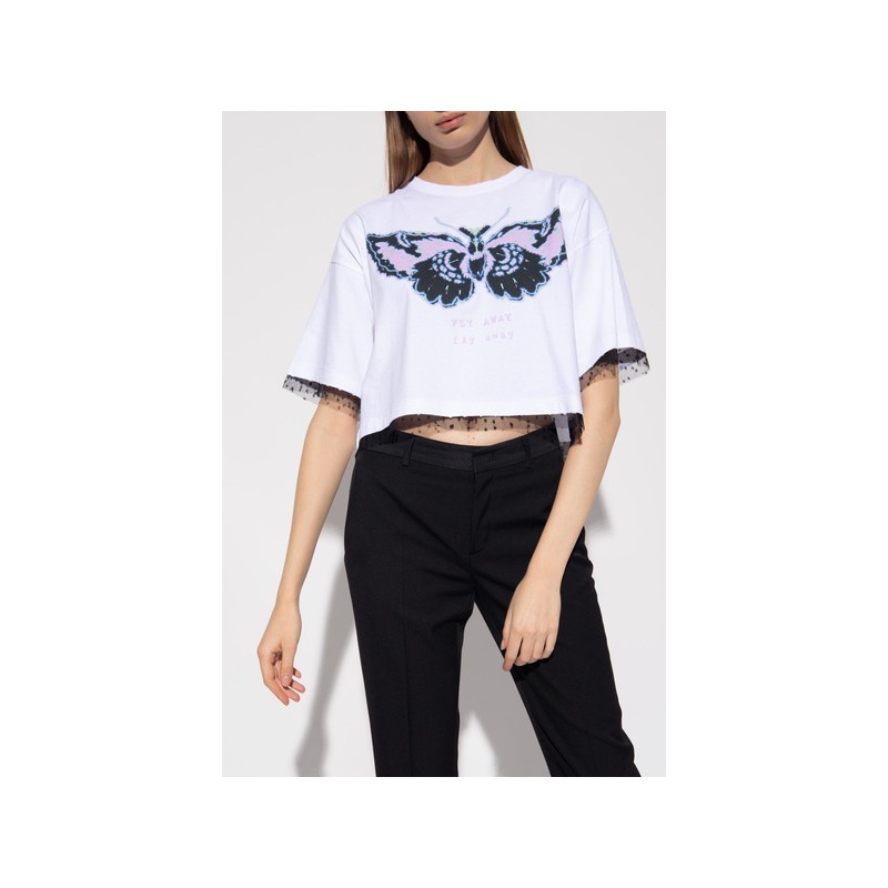 RED VALENTINO - Butterfly Printed T-Shirt - White