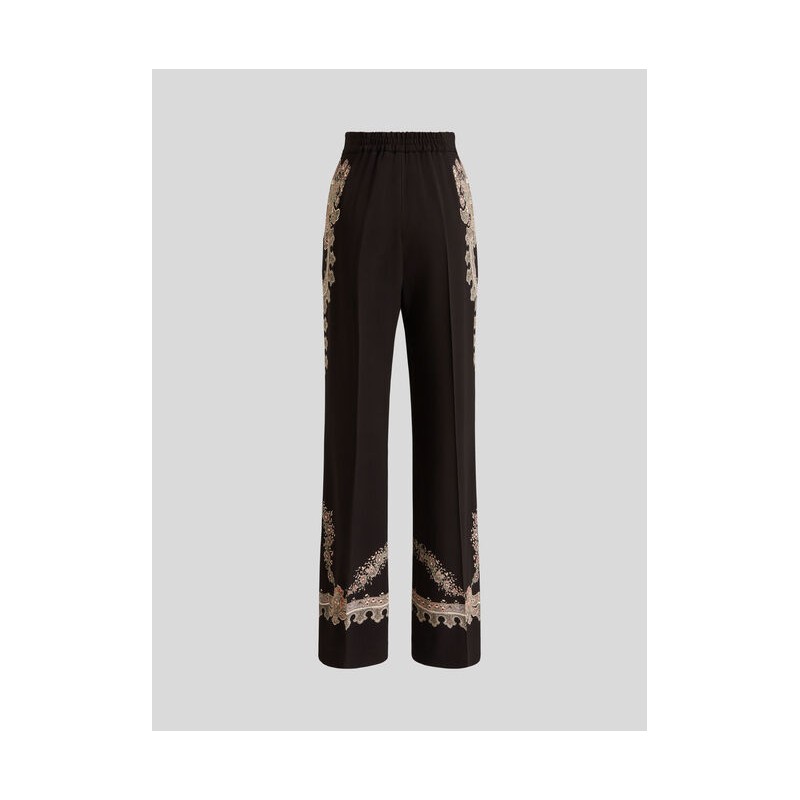 ETRO - Palazzo Pants with Floral Motifs - Black / Gold