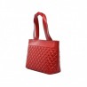 LOVE MOSCHINO -  CHARMING Shopping bag in quilted faux leather with patches - Red