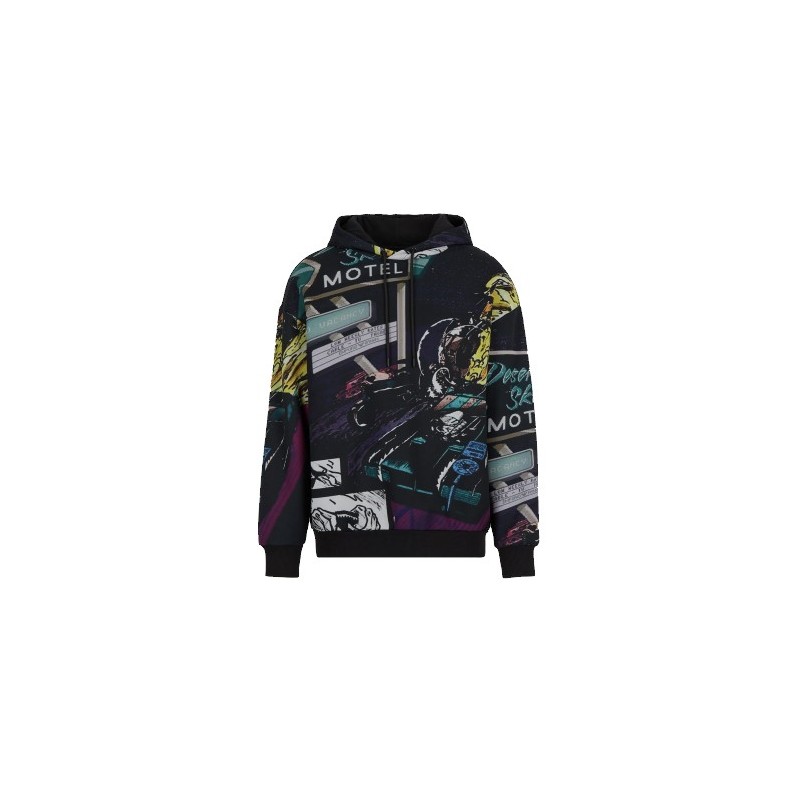 EMPORIO ARMANI - Racing print hoodie - Multicolor