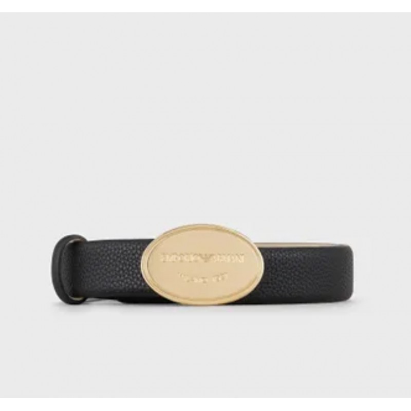 EMPORIO ARMANI - Logo Buckle Belt - Black