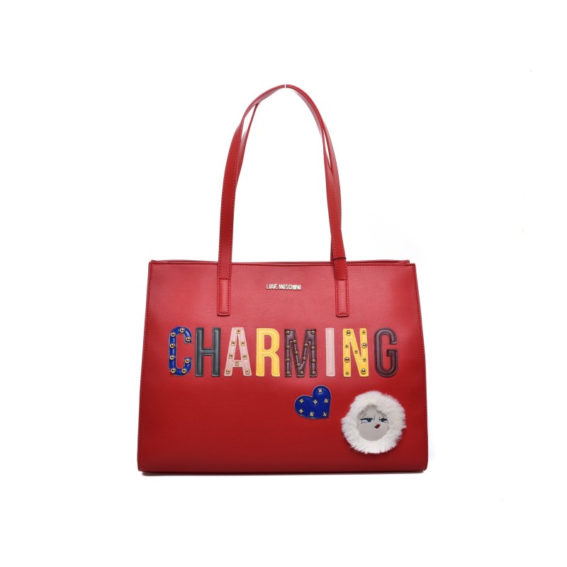 LOVE MOSCHINO - CHARMING Patch Bag - Red