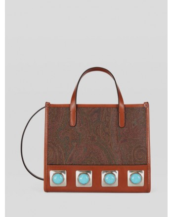 ETRO - Shopping Pasley Print with Turquoise Studs - Fantasy