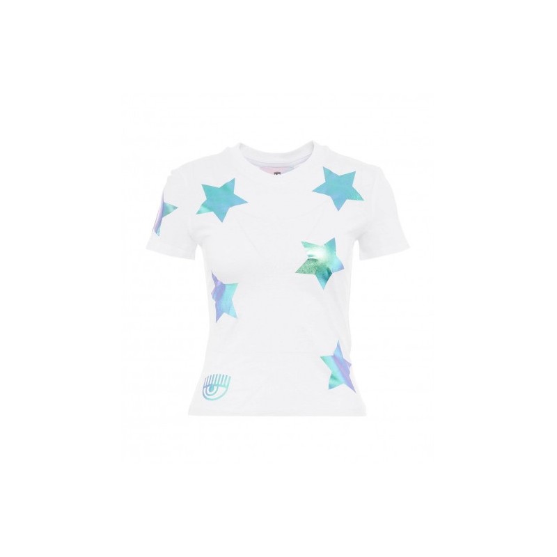 CHIARA FERRAGNI - Glitter Star T-Shirt - White