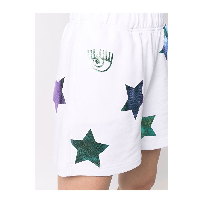 CHIARA FERRAGNI -  Shorts Glitter Star - Bianco
