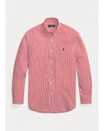 POLO RALPH LAUREN - Slim Fit Stretch Shirt - Red / White