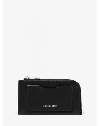 MICHAEL BY MICHAEL KORS - Zip-around credit card holder wallet in leather - Black