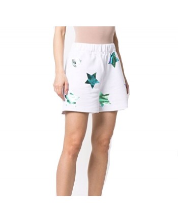 CHIARA FERRAGNI -  Shorts Glitter Star - Bianco