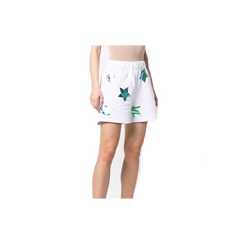 CHIARA FERRAGNI - Glitter Star Shorts - White
