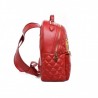 LOVE MOSCHINO -  Faux leather backpack with PEACE patch - Red