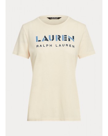 LAUREN RALPH LAUREN - Geometric Logo T-Shirt - cream