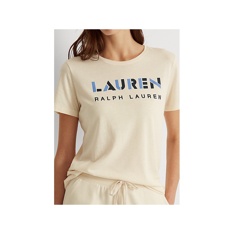 LAUREN RALPH LAUREN - T-Shirt Logo Geometrico - Crema