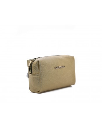 LOVE MOSCHINO - Ecoleather Necessaire Purse - Gold