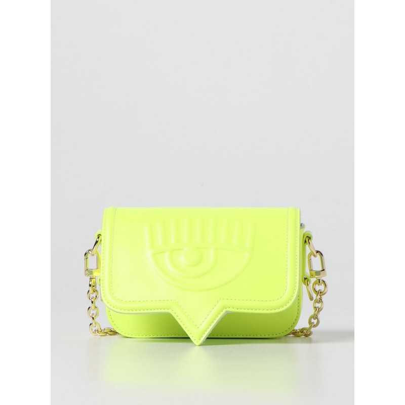 CHIARA FERRAGNI - Eyelike Bag with Chain - Yellow Neon