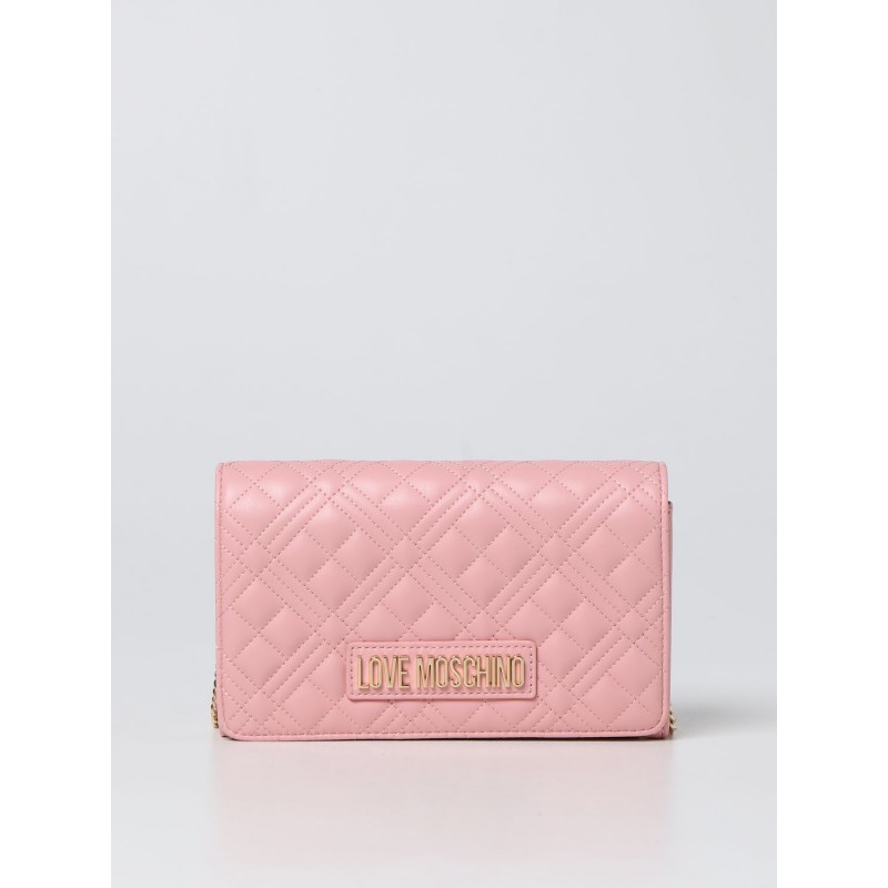 LOVE MOSCHINO - Shoulder Bag in Quilted Synthetic Nappa - Pink