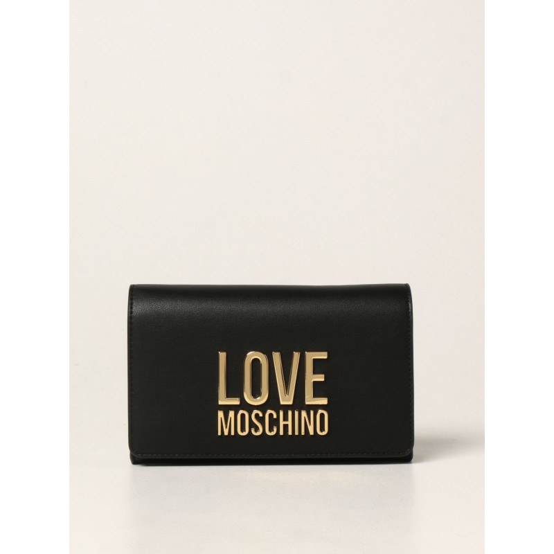 LOVE MOSCHINO - Synthetic Leather Bag with Logo - Black