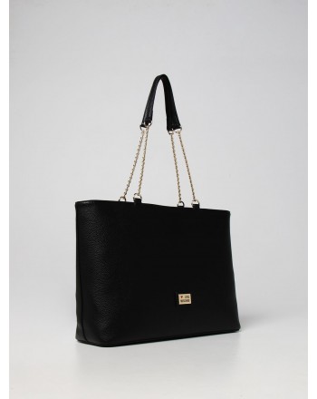 LOVE MOSCHINO - Golden Logo Shopping Bag - Black