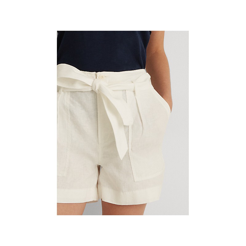 LOREN RALPH LAUREN - linen shorts - white
