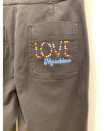LOVE MOSCHINO - Pantalone con Bottoni Colorati - Nero