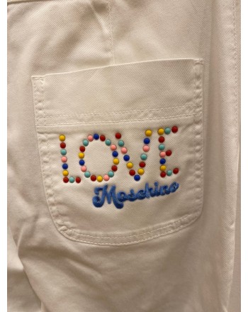 LOVE MOSCHINO - Coloured Buttons Trousers - White