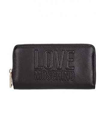 LOVE MOSCHINO - Logo Zip AROUND wALLET - Black
