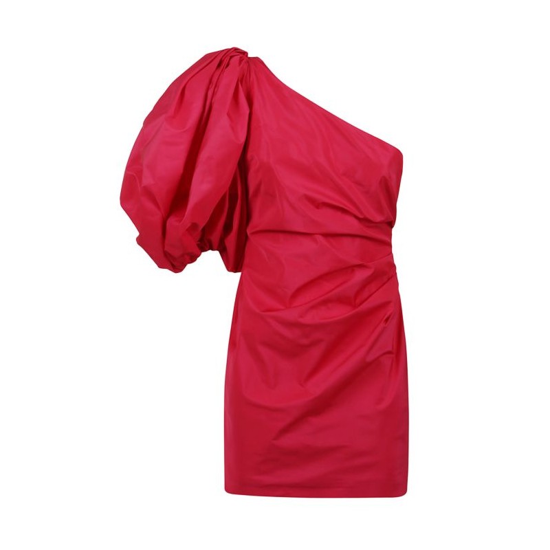 PINKO - One shoulder cedar dress - Raspberry Red