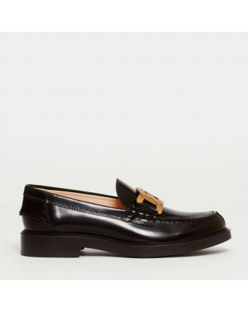 TOD'S - Chain Leather Loafers - Black