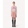 RED VALENTINO -Blended Wool Lips Logo Knit - Pink