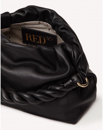 RED VALENTINO -TURNERED Leather Bag - Black