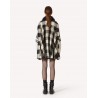 RED VALENTINO - Check Patterned Wool Cape - Ivory/Black