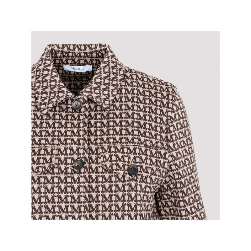 MAX MARA - URBANIA  Jacquard Cotton Jacket - Beige/Brown