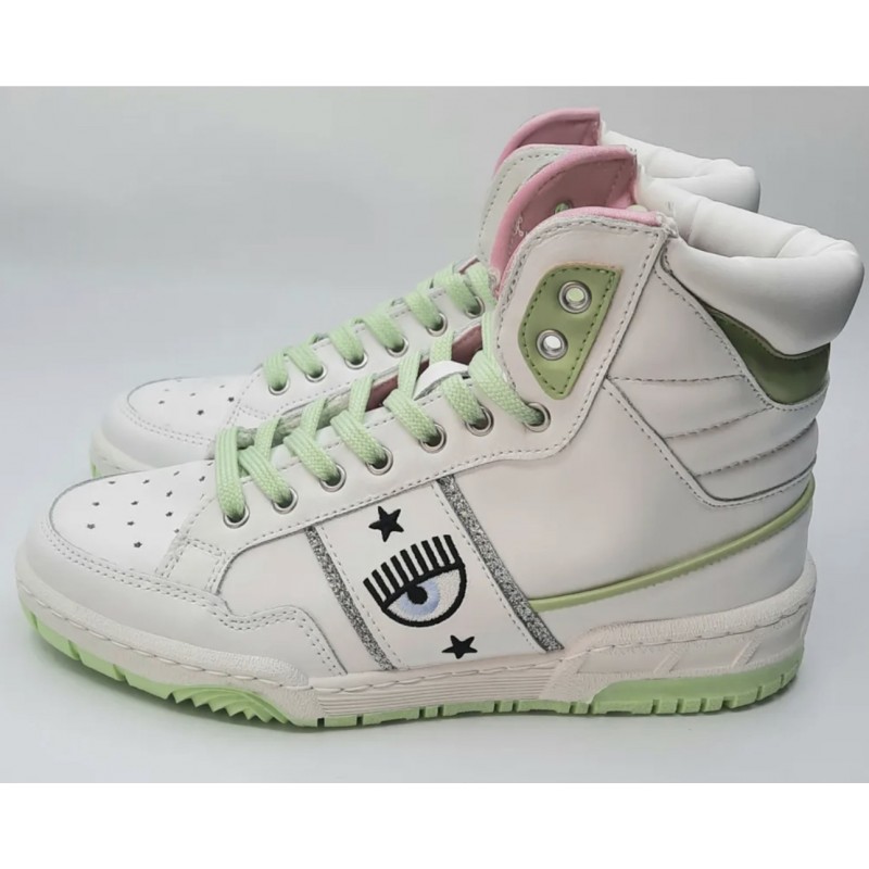 CHIARA FERRAGNI - Sneakers alta CF3006/159 - Bianco/Verde