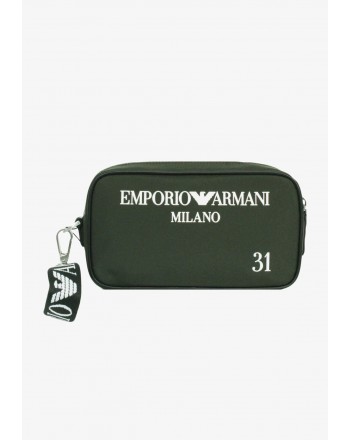 EMPORIO ARMANI - Milan print nylon beauty case 31 - Green