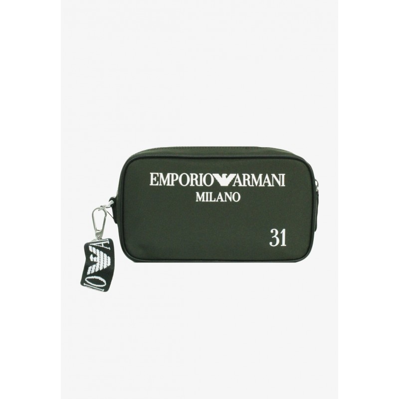 EMPORIO ARMANI - Milan print nylon beauty case 31 - Green