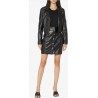 CHIARA FERRAGNI - Faux Leather Mini Skirt with Logo Buttons - Black