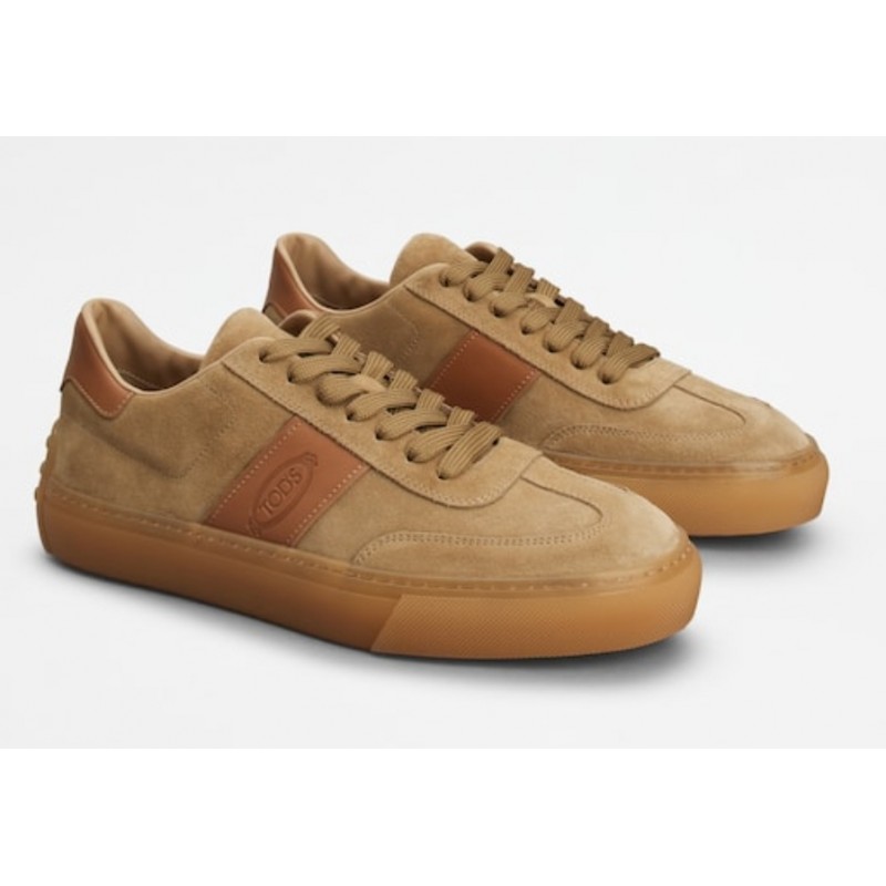 TOD'S - Suede Leather Sneakers - Biscuit/Dark Kenia
